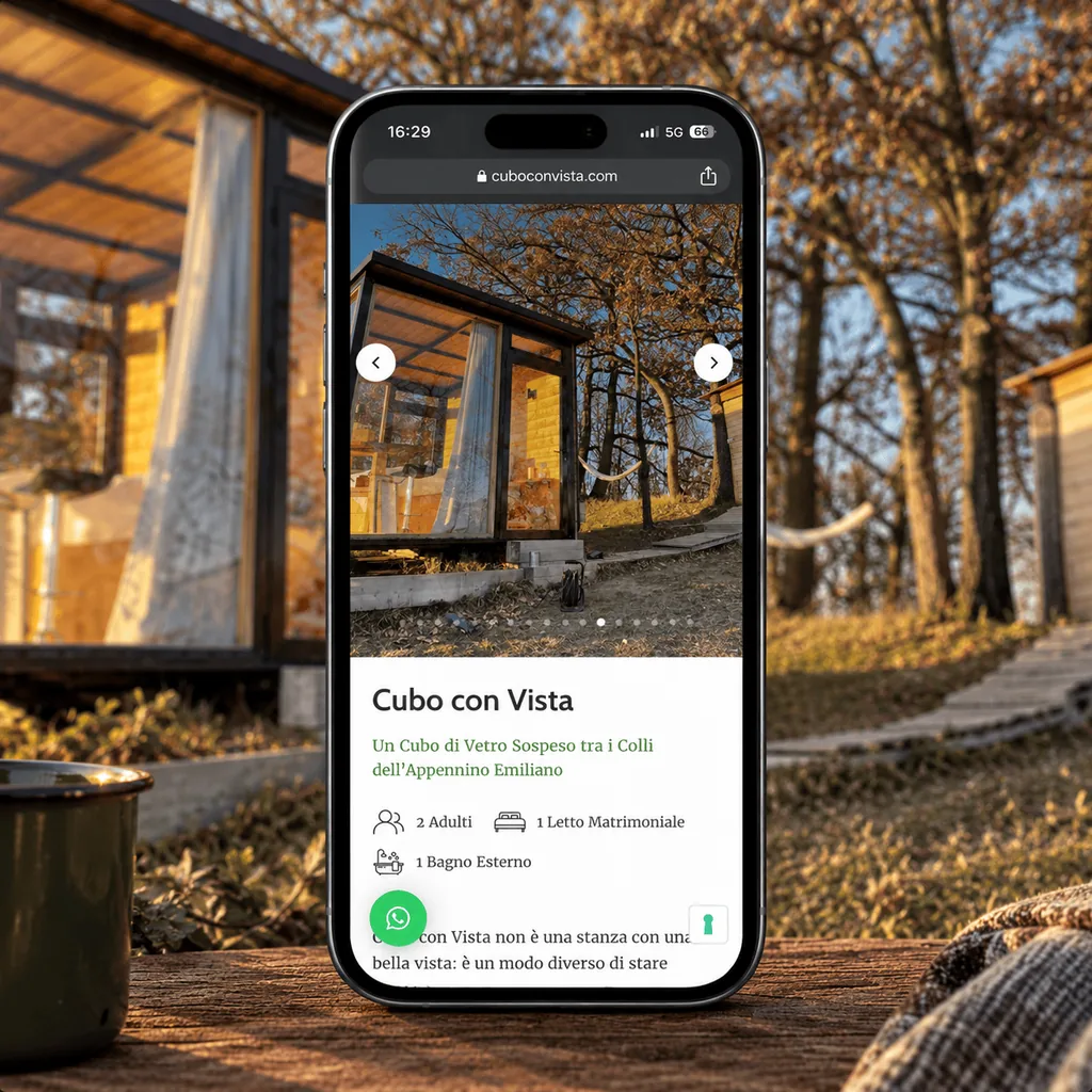 Sito web di Cubo con Vista su smartphone
